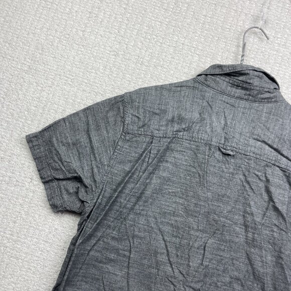 Hurley Shirt Mens Grey Summer Button Down Short Sleeve Collared Size XL Beach - Picture 11 of 14
